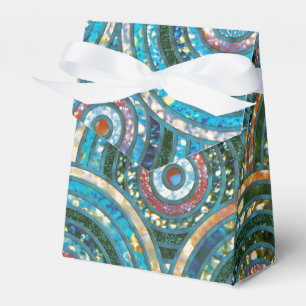 Luxury Aqua Aquamarin Metal Foil Glitzer Dots Circ Geschenkschachtel