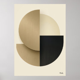 Luxury Art Deco Geometric Wall Art | Minimal Gold  Poster