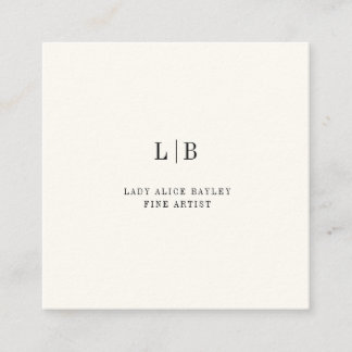 Luxury Artist Business Card | Ivory Minimalist Fin Quadratische Visitenkarte