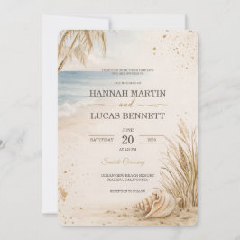 Luxury Beach Wedding Invitation Template Einladung