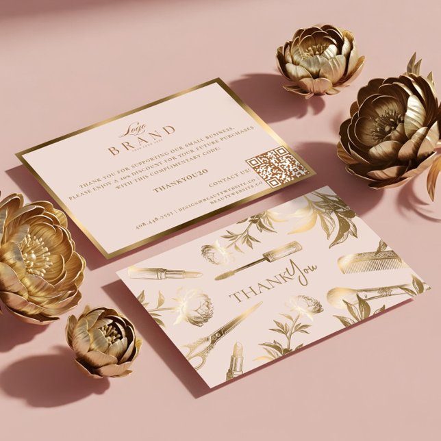 Luxury Beauty Business Thank You for Your Purchase Dankeskarte (Luxury Beauty Business Thank You for Your Purchase)