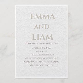 Luxury Beige & Gold Wedding Invitation | Elegant M Einladung