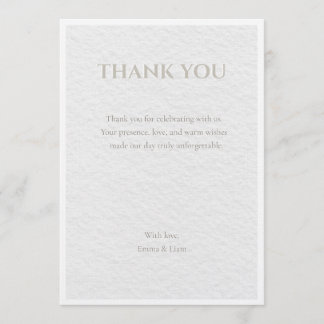 Luxury Beige & Gold Wedding Thank You Card | Elega Einladung