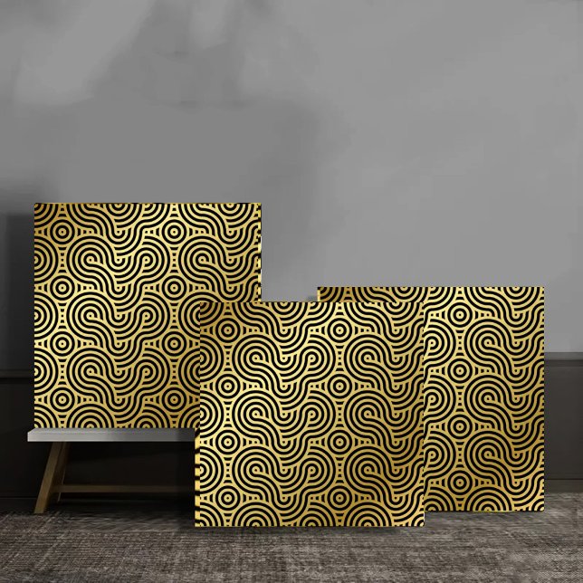 Luxury Black and Gold Abstract Maze Fliese (Von Creator hochgeladen)