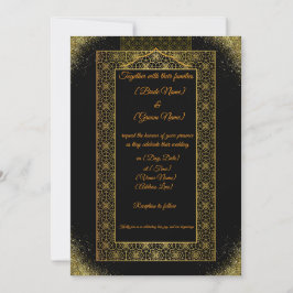 Luxury Black and Gold Wedding Invitation | Elegant Einladung