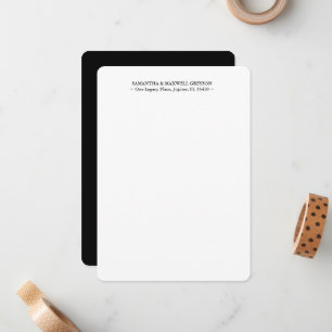 Luxury Black Elegant Personalisiert Vielen Dank Mitteilungskarte