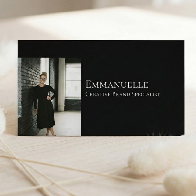 Luxury Black Elegant Photo Layout Real Estate Visitenkarte (Luxury Black Elegant Photo Layout Real Estate Business Card)