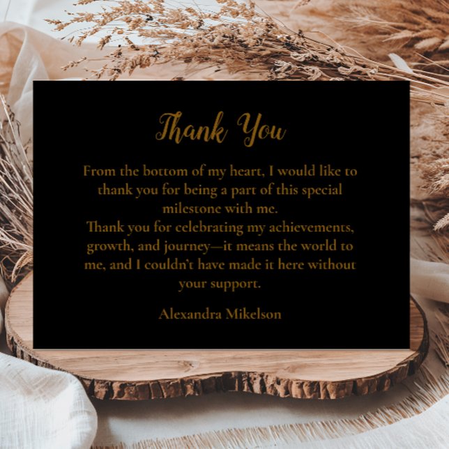 Luxury Black Gold 50 & Fabulous Birthday Dankeskarte (Von Creator hochgeladen)