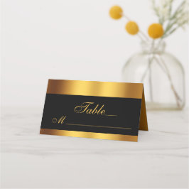 Luxury Black Gold Calligraphy Wedding Platzkarte