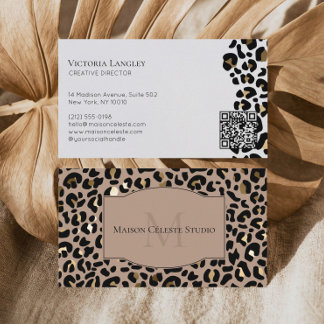 Luxury Black Gold Cheetah Leopard Print Elegant Visitenkarte
