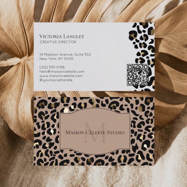 Luxury Black Gold Cheetah Leopard Print Elegant Visitenkarte (Luxury Black Gold Cheetah Leopard Print Elegant Business Card)