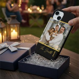 Luxury Black & Gold Custom Family Photo Keepsake iPhone 16 Pro Max Hülle