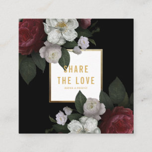 Luxury Black Gold Floral Aktie die Liebe Referendu Quadratische Visitenkarte