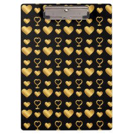 Luxury  Black Gold Foil Hearts  Klemmbrett