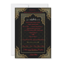 Luxury Black & Gold Muslim Wedding Invitation