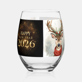 Luxury black gold new year Wine glass Weinglas Ohne Stiel