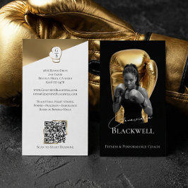 Luxury Black Gold Personal Trainer Boxing Photo  Visitenkarte