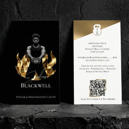 Luxury Black Gold Personal Trainer Fitness Photo  Visitenkarte