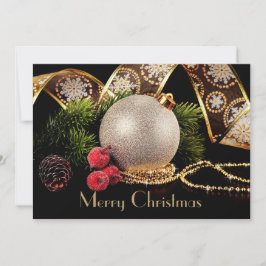 Luxury Black Gold Silver Classic Weihnachtskarte