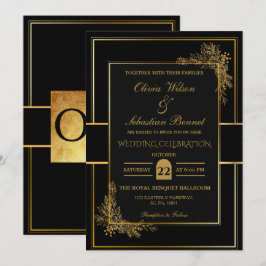 LUXURY BLACK & GOLD WEDD EINLADUNG