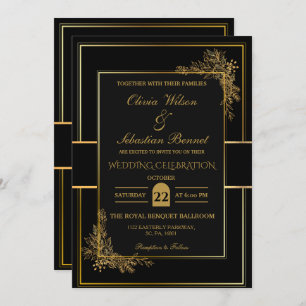 LUXURY BLACK & GOLD WEDD EINLADUNG