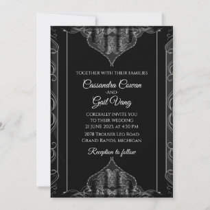 Luxury Black Wedding Einladung