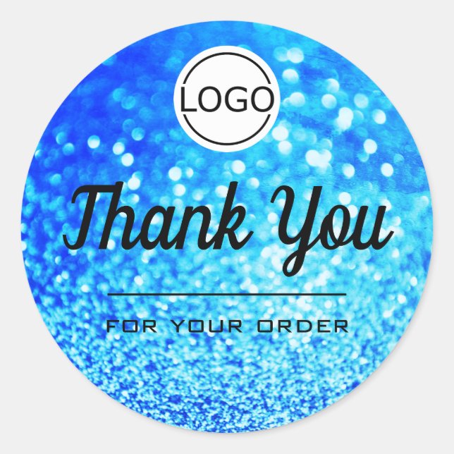 Luxury Blue Glitzer Elegant Minimalistisch Vielen  Runder Aufkleber (Vorderseite)