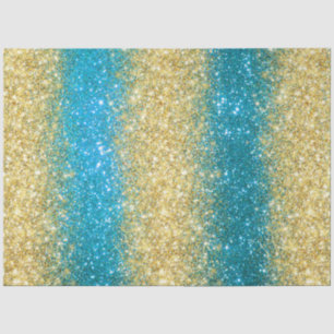 Luxury Blue Gold Glitzer Seidenpapier
