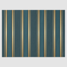 Luxury Blue Green Gold Stripe Decorative Tissue