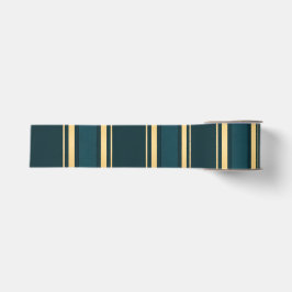Luxury Blue Green Gold Stripe Gift Wrap Pattern Ripsband