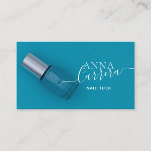 Luxury Blue Nail Color Nail Tech Nail Salon Visitenkarte