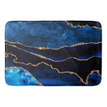 Luxury Blue und Gold Glitzer Agate