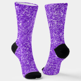 Luxury Blue Violet Lila Glitzer Socken