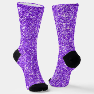 Luxury Blue Violet Lila Glitzer Socken