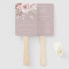 Luxury Blush Floral Botanical Wedding program Fächer