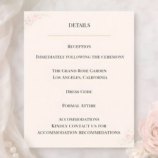 Luxury Blush Floral Details Card Einladung