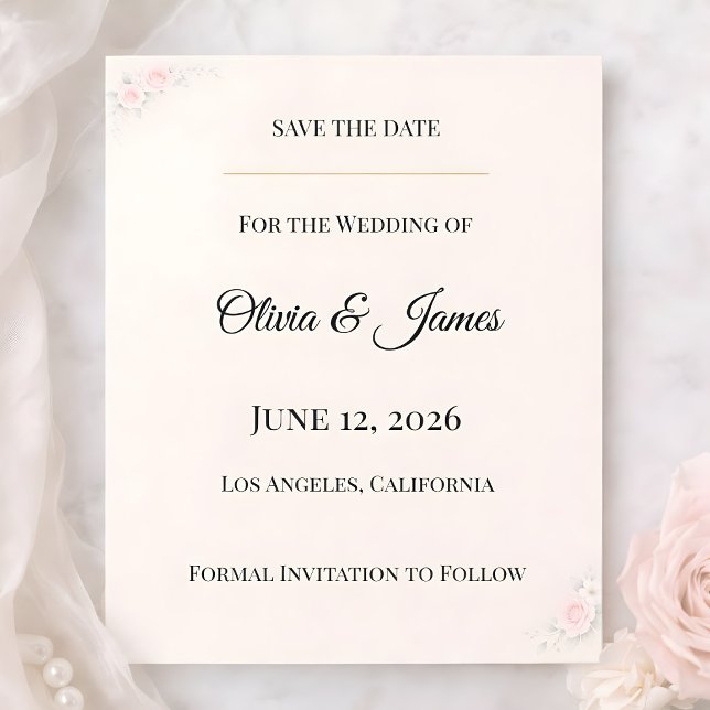 Luxury Blush Floral Save The Date (Von Creator hochgeladen)