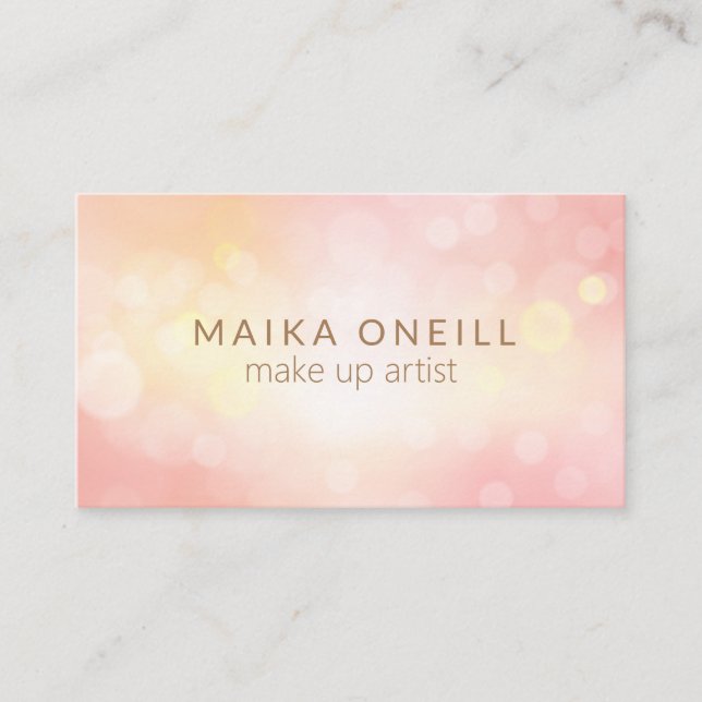Luxury Blush PInk Bokeh Glitzer Social Media Visitenkarte (Vorderseite)