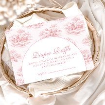 Luxury Blush Toile Baby Shower Diapper Raffle