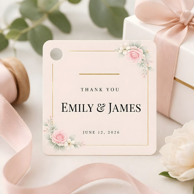 Luxury Blush Wedding  Geschenkanhänger (Luxury blush wedding themed favor tag)