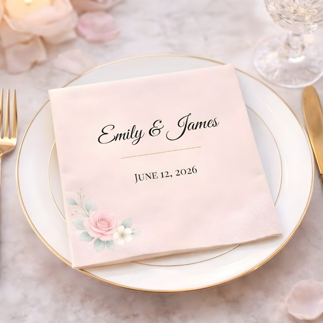 Luxury Blush Wedding Serviette (Luxury blush reception napkin for wedding collection)