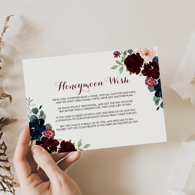 Luxury Boho Colorful Floral Honeymoon Wish Begleitkarte (Von Creator hochgeladen)
