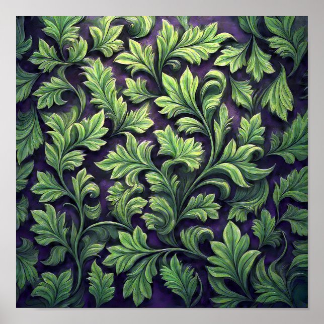 Luxury Botanical Pattern: Lush Intertwined Ivy Poster (Vorne)