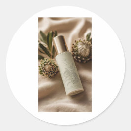 Luxury Botanical Skincare Label Design Runder Aufkleber
