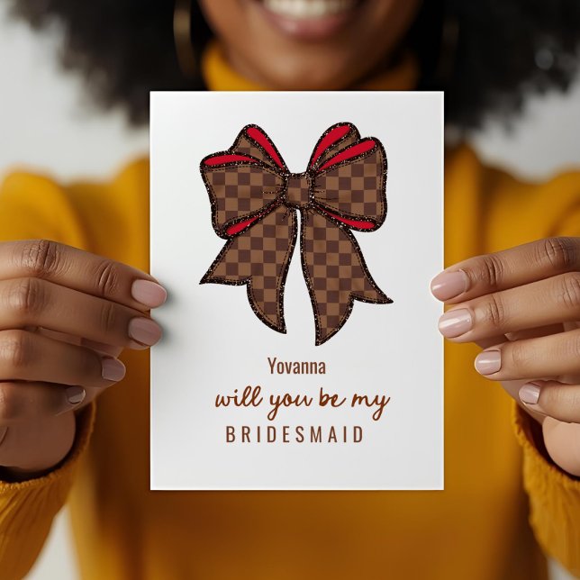 Luxury Bow Bridesmaid Proposal  Karte (Von Creator hochgeladen)