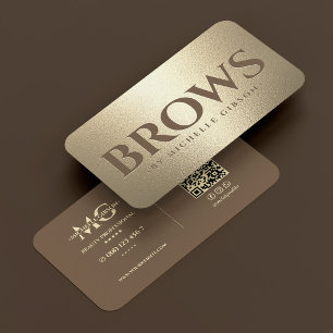 Luxury-Brauen-Spezialistin Braun Faux-Gold Visitenkarte