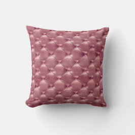 Luxury BrightPink Rose Tufted Leather Opulent Glam Kissen