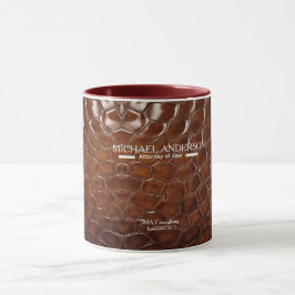 Luxury Brown Crocodile Leather Lawyer & Executive  Tasse