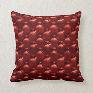 Luxury Burgundy Maroon Red Tufted Leather Opulent Kissen