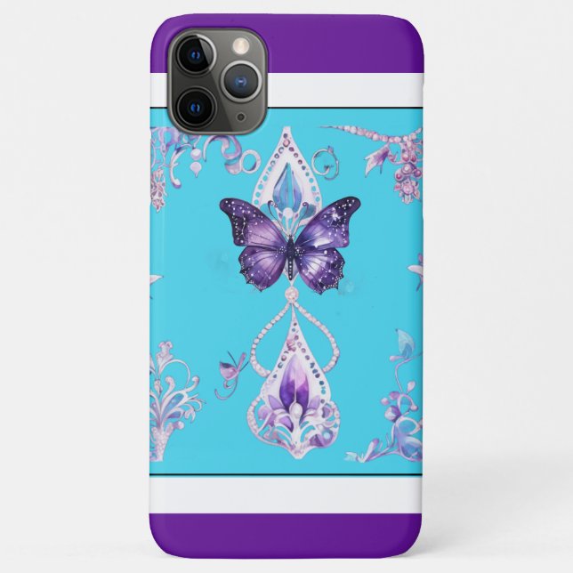 Luxury Butterfly iPhone 11 Pro Max Fall Lila Blu Case-Mate iPhone Hülle (Rückseite)